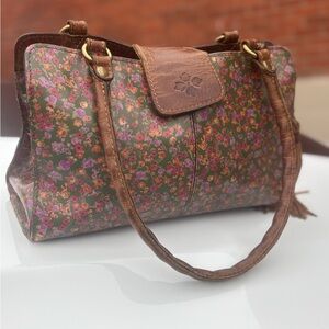 Patricia Nash Floral Forest Green Leather Handbag